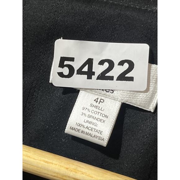 LOFT Tuxedo Blazer Womens 4P Black Scoop Neck Satin Collar One Button Formal - Picture 11 of 11